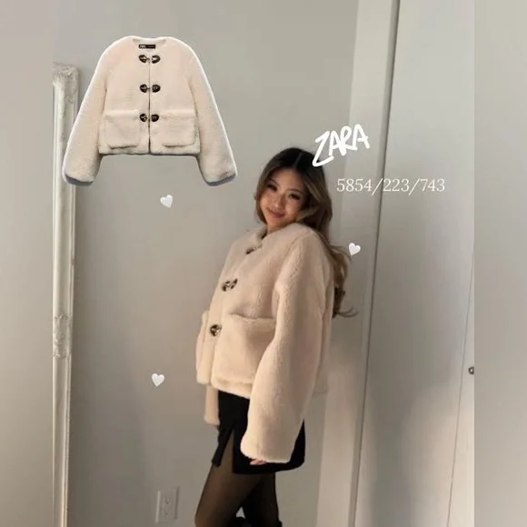 Zara Faux Shearling Jacket - Picture 5 of 8